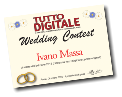 L'attestato di vincita Wedding Contest 2012 -  sezione foto