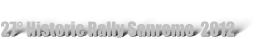 27 Historic Rally Sanremo  2012