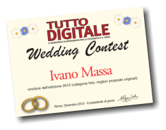 L'attestato di vincita Wedding Contest 2012 -  sezione foto