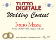 L'attestato di finalista Wedding Contest 2013 -  sezione video e foto